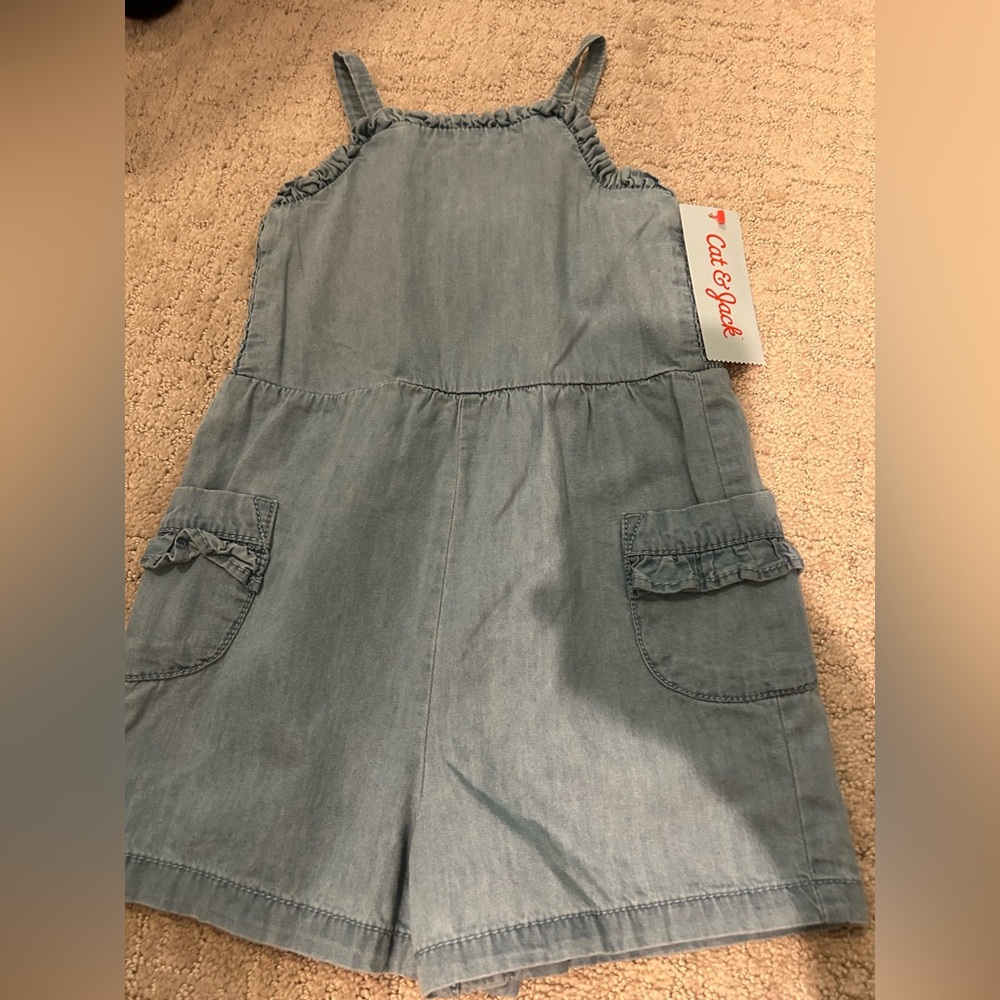 Cat & Jack chambray sleeveless romper NWT